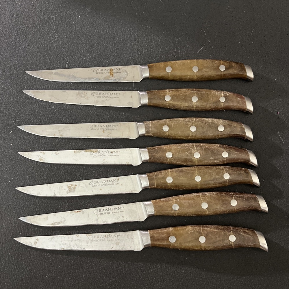 Brandani Grand Chef Stainless Steel Knifes Lot Of 7